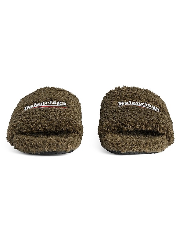 Balenciaga Furry Slide Sandals | Saks Fifth Avenue