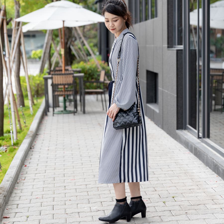 ストライプ ワンピース デザインワンピ [品番：LVLW0000285]｜Frenchic