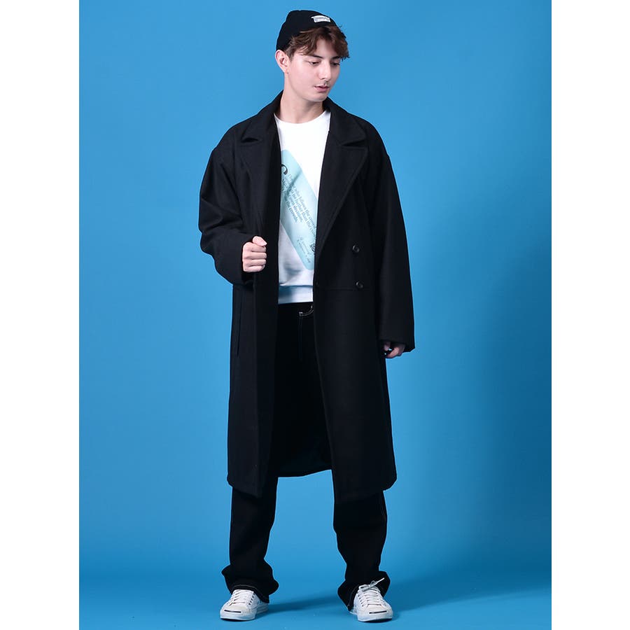 ウールライクビッグシルエットロングコート[品番：LEVM0001338