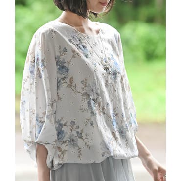 Vフリルペイズリー柄ブラウス レディース トップス[品番：JOKW0007227