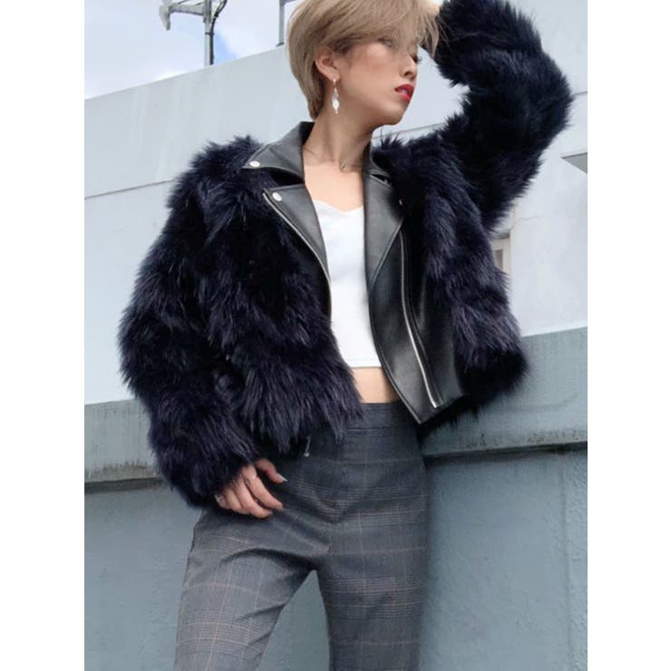 レイヤードエコファーライダースジャケット[品番：MKSW0026355]｜GYDA