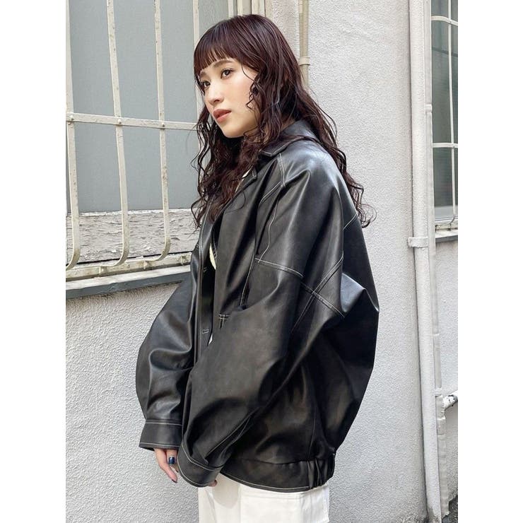 フェイクレザーミドルジャケット[品番：MKSW0061127]｜MURUA（ムルーア