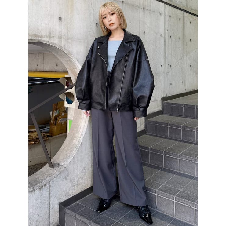 フェイクレザーベルトハイウエストパンツ[品番：MKSW0063588]｜MURUA