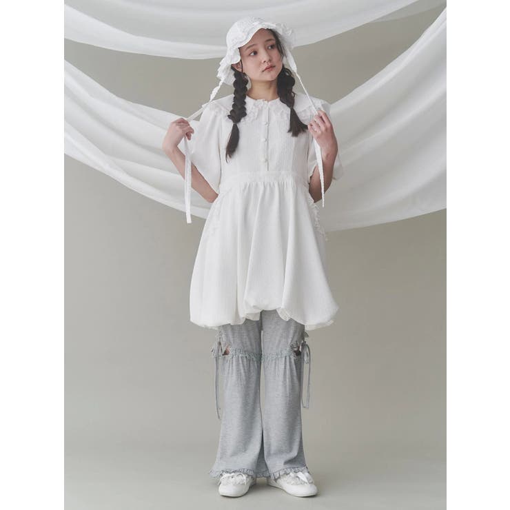 バルーンパフミニワンピース[品番：MKSW0063409]｜merry jenny