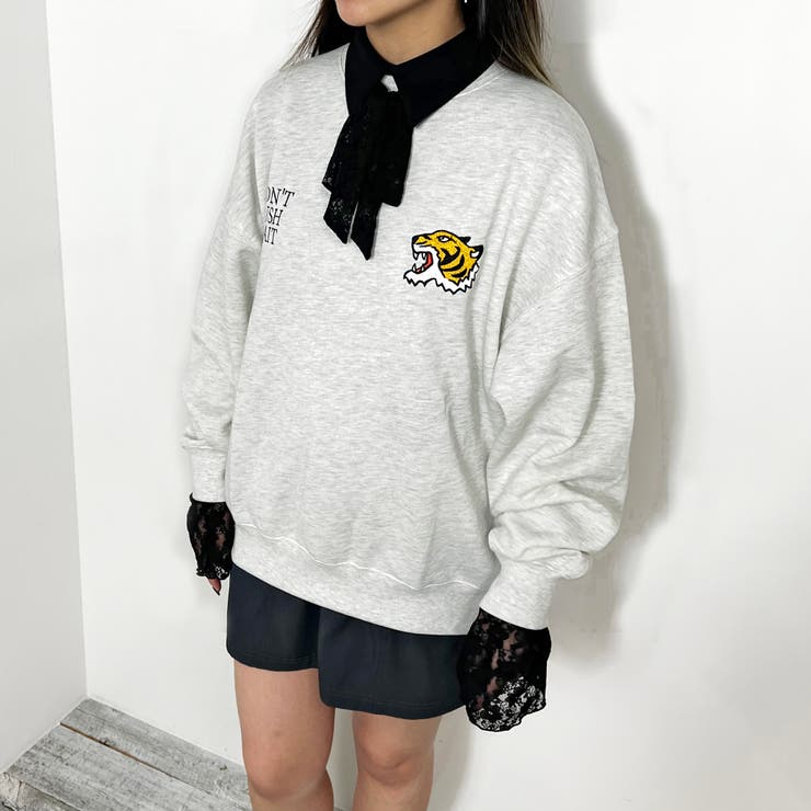 WEB限定裏起毛 虎刺繍トレーナー[品番：NICW0005095]｜NICOLE（ニコル