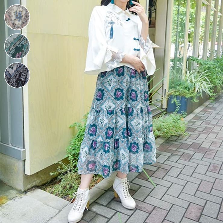 ジャスミンタイル柄キャミワンピース[品番：IGAW0005338]｜axes femme