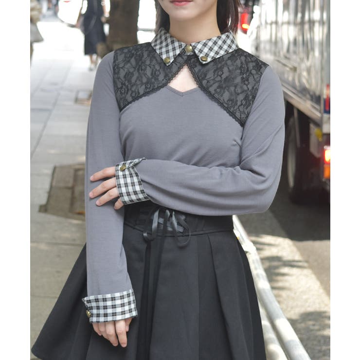 襟付きトップス[品番：IGAW0006893]｜axes femme（アクシーズファム