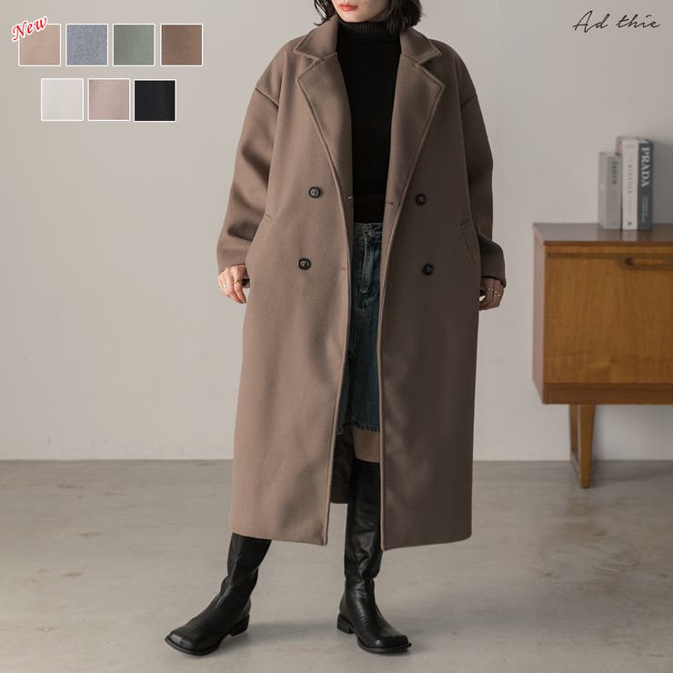 ダブルチェスターロングコート チェスターコート ロングコート[品番