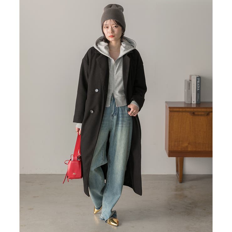 ダブルチェスターロングコート チェスターコート ロングコート[品番