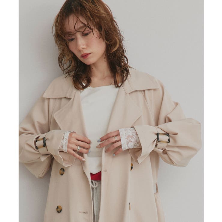 キャンディースリーブロングトレンチコート[品番：ADEW0003767]｜ad