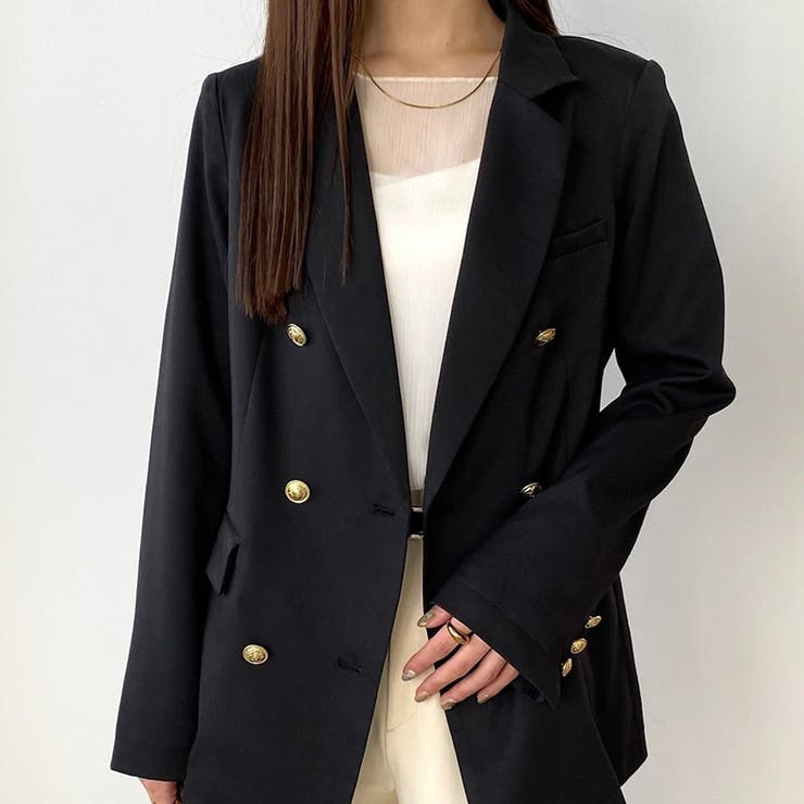 callautia 金ボタンダブルブレストテーラードジャケット[品番
