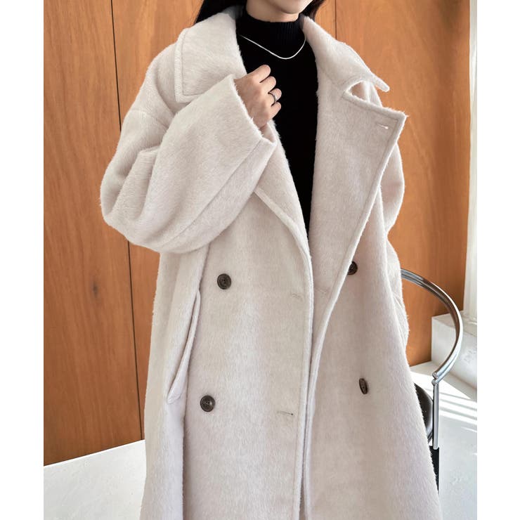 スタンドカラー 2way シャギー[品番：AZ000004781]｜andme（アンドミー