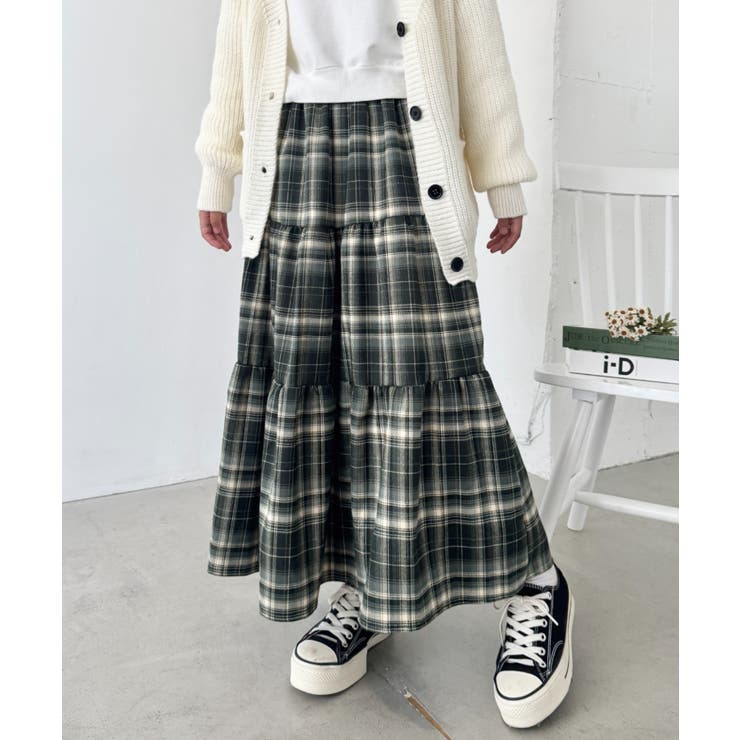 チェックティアードロングスカート[品番：OUTW0000805]｜Outfitter lab