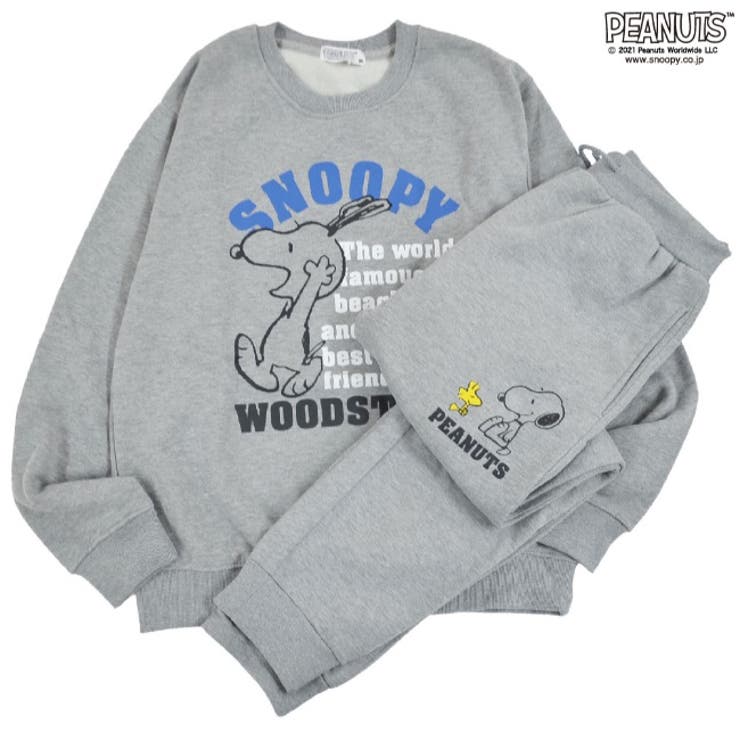 スヌーピー ルームウェア セットアップ パジャマ 裏起毛 スウェット