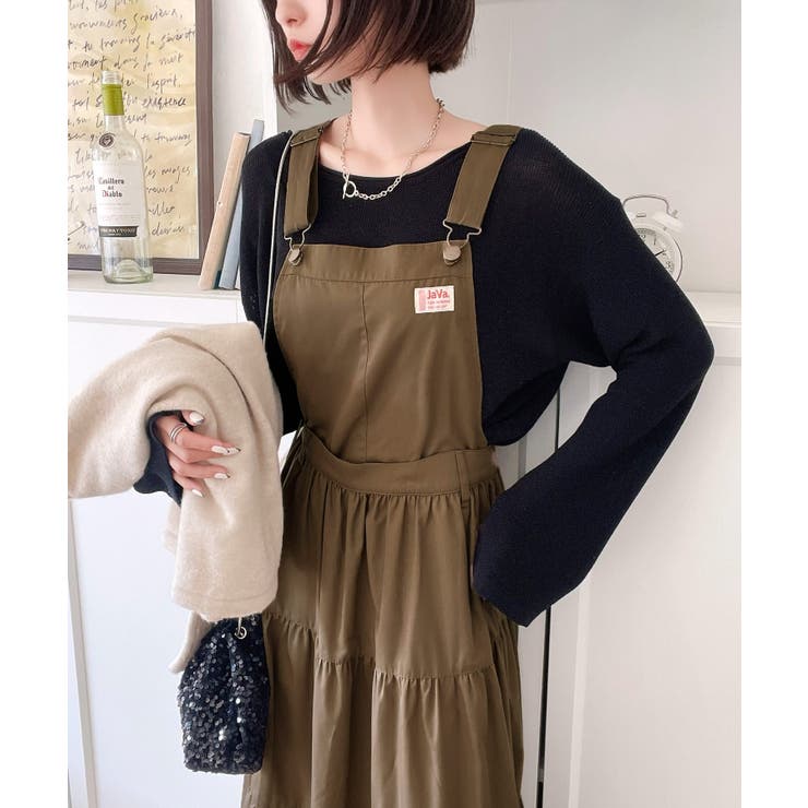 着映え力抜群。2wayティアードサロペットワンピース（スカート部