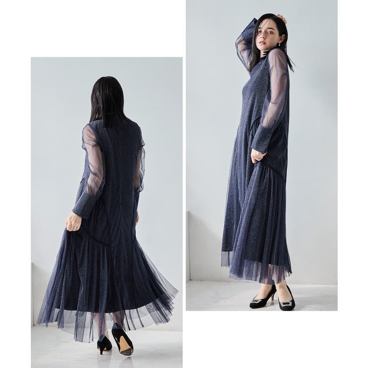 niana ニアナ ラメチュールAラインドレス[品番：FT000010122]｜Fashion