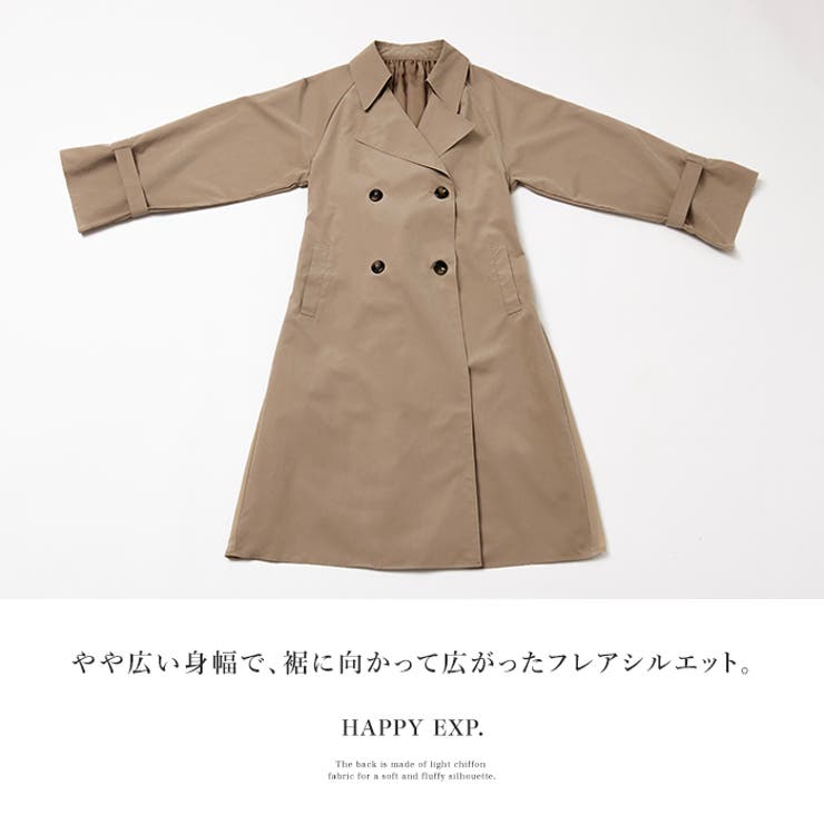 後ろ姿まで美しい。後ろシフォントレンチコート トレンチコート