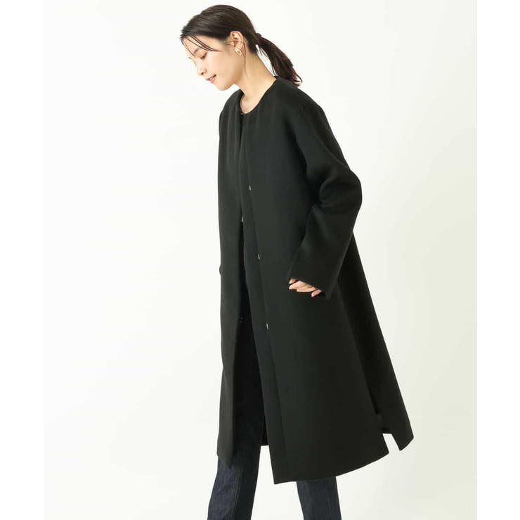 ウールカシミヤノーカラーロングコート[品番：ITKW0006186]｜a.v.v