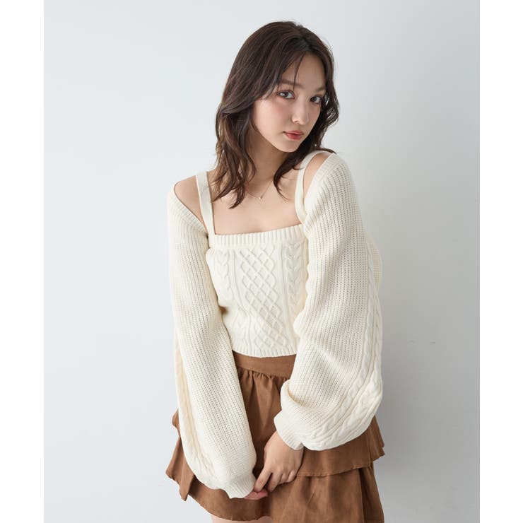 ケーブルボレロニットアンサンブル[品番：INGW0011211]｜INGNI