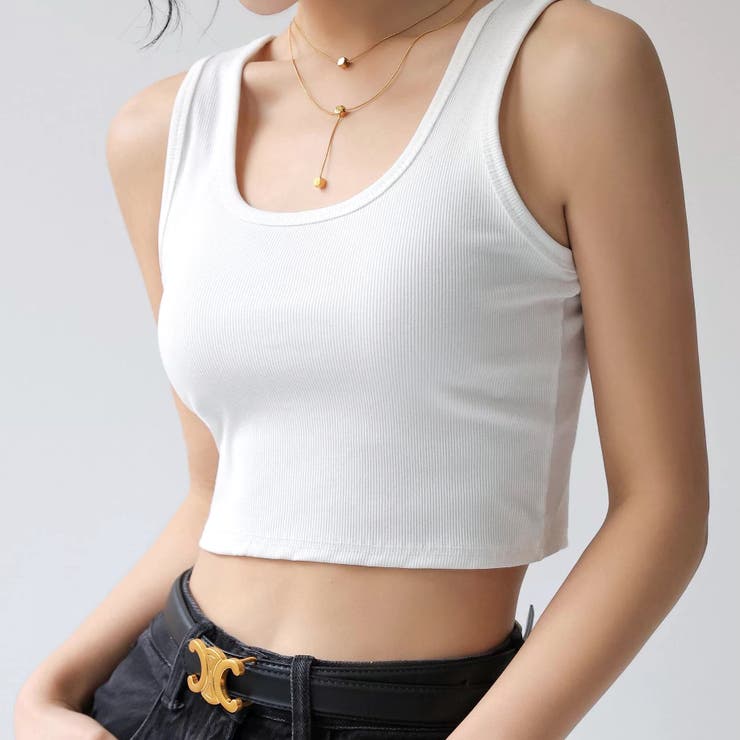 ショート丈リブタンクトップ 春 夏[品番：SHNW0010772]｜SHEENA