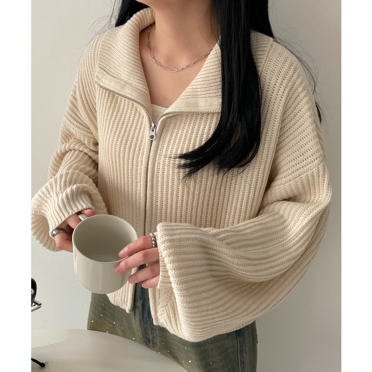 ダブルジップショートニットブルゾン[品番：WG010093249]｜WEGO【WOMEN