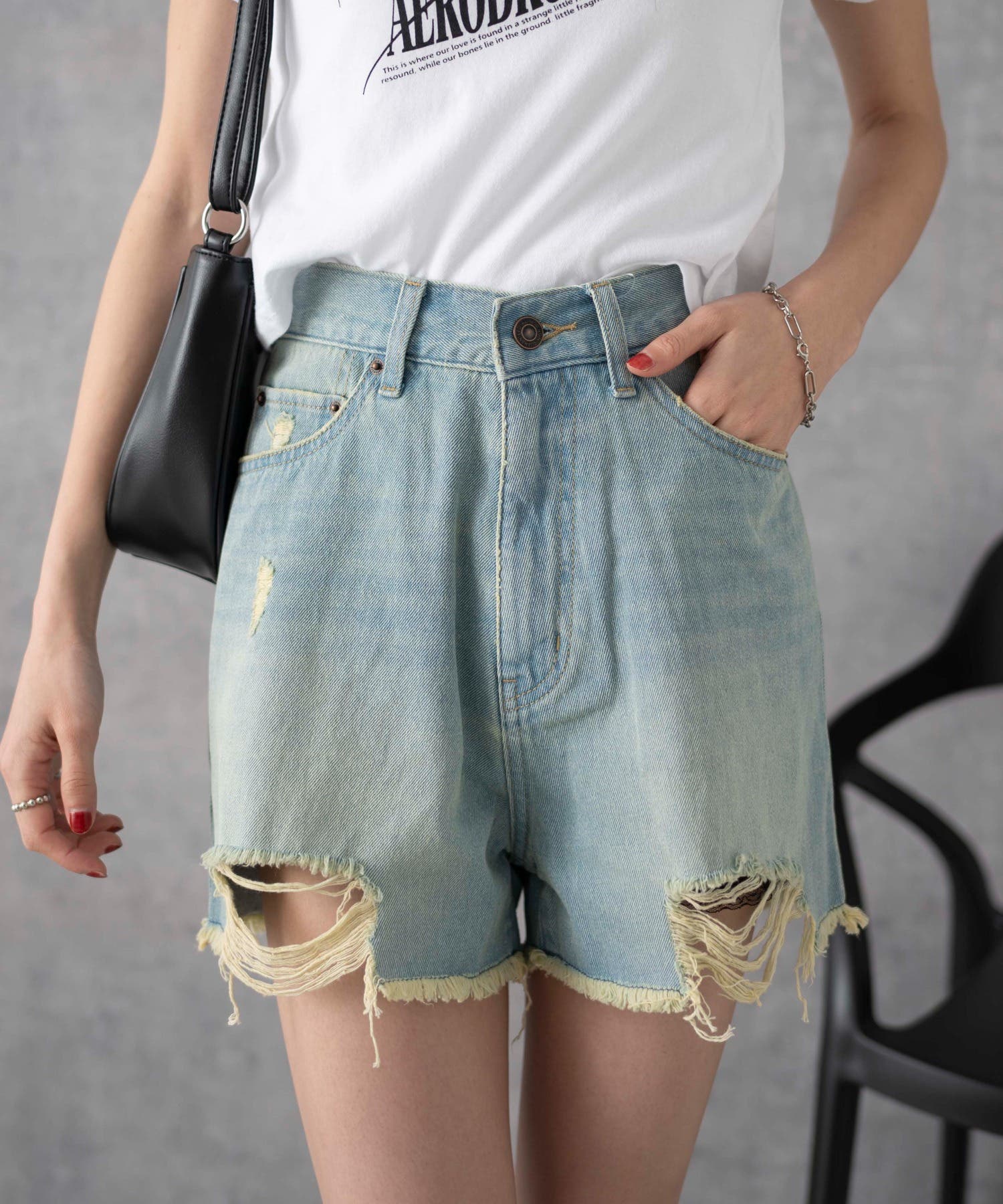 ダメージデニムショートパンツ[品番：WG010090301]｜WEGO【WOMEN