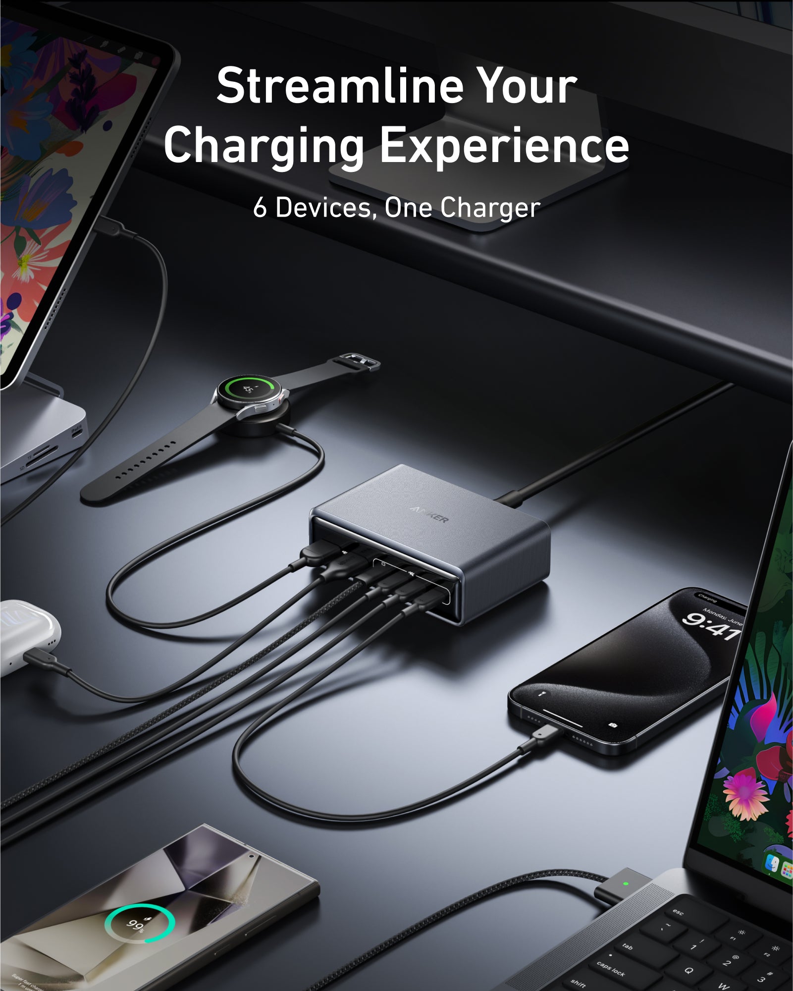 Anker Prime Charger (200W, 6 Ports, GaN) - Anker US
