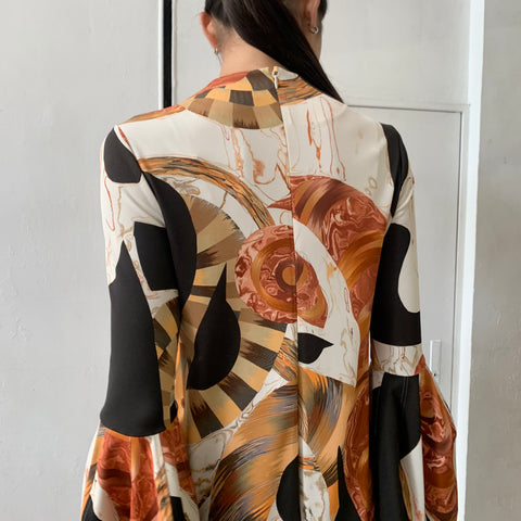 Mame Kurogouchi】 Marble Print I-Line Jersey Dress – ONENESS