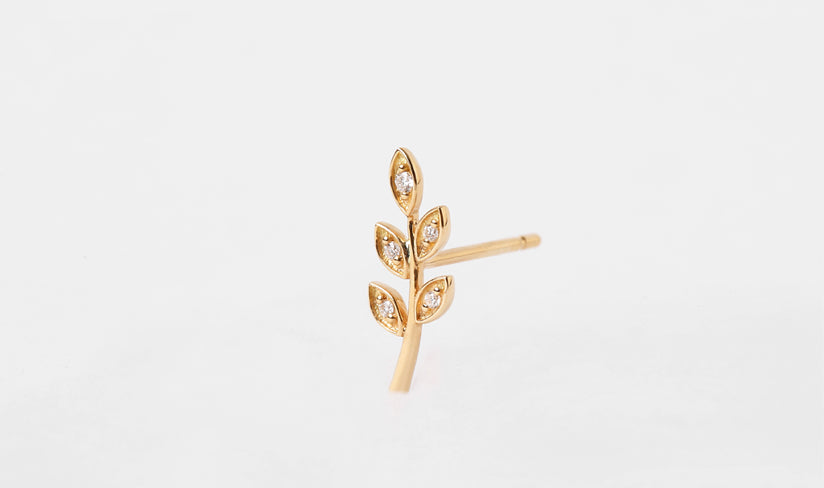 K18/Pt「リーフ」ピアス(片耳用)｜【オレフィーチェ】Orefice