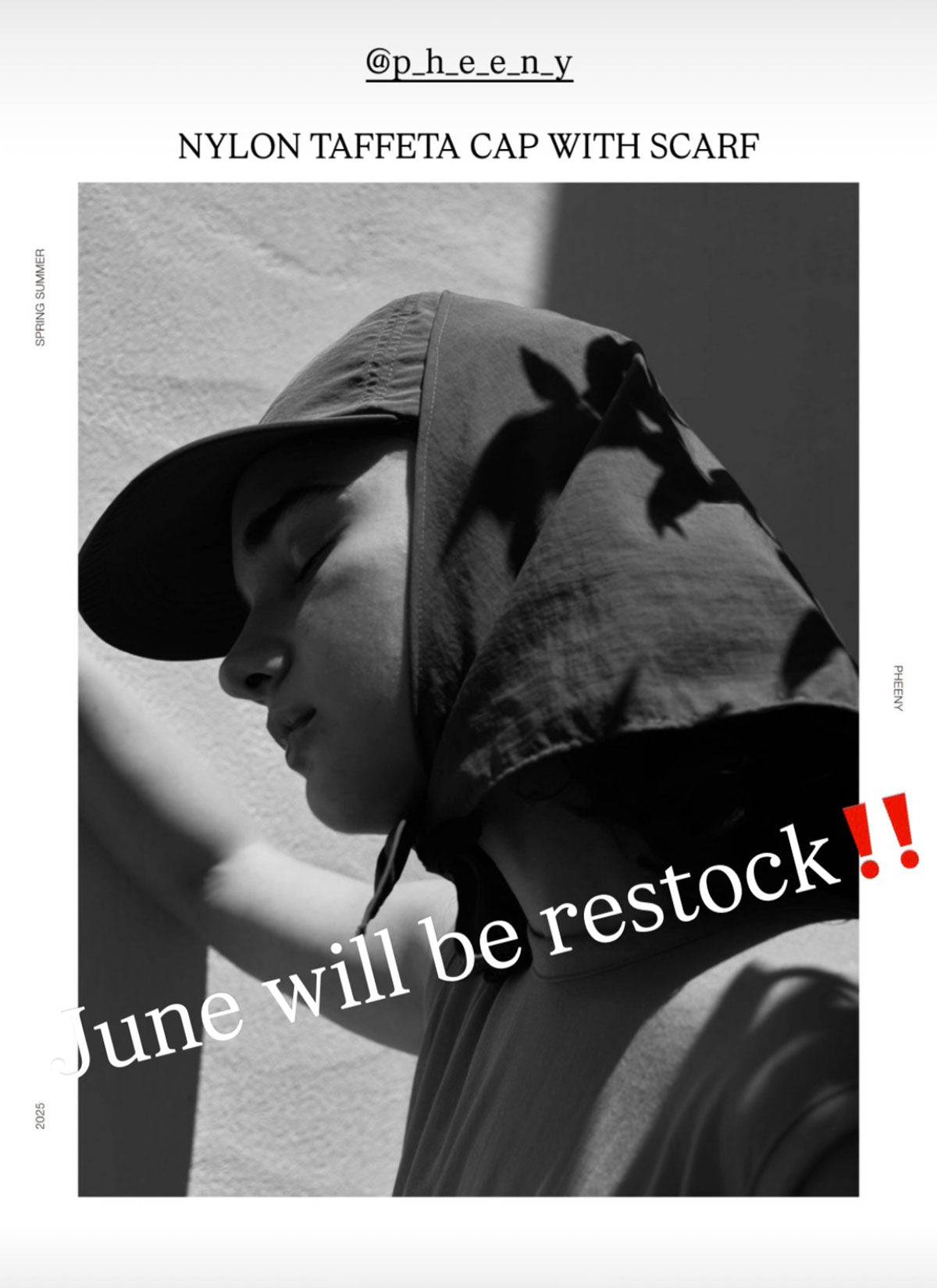 PHEENY/NYLON TAFFETA CAP WITH SCARF