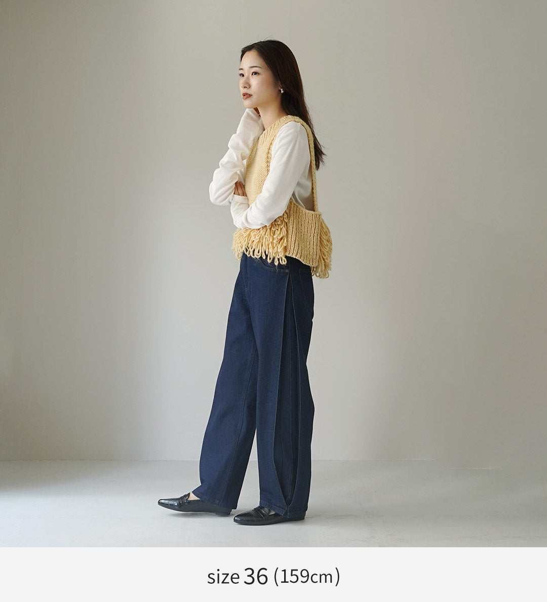 YENN（イェン） サイドプリーツ デニムパンツ / レディース ボトムス