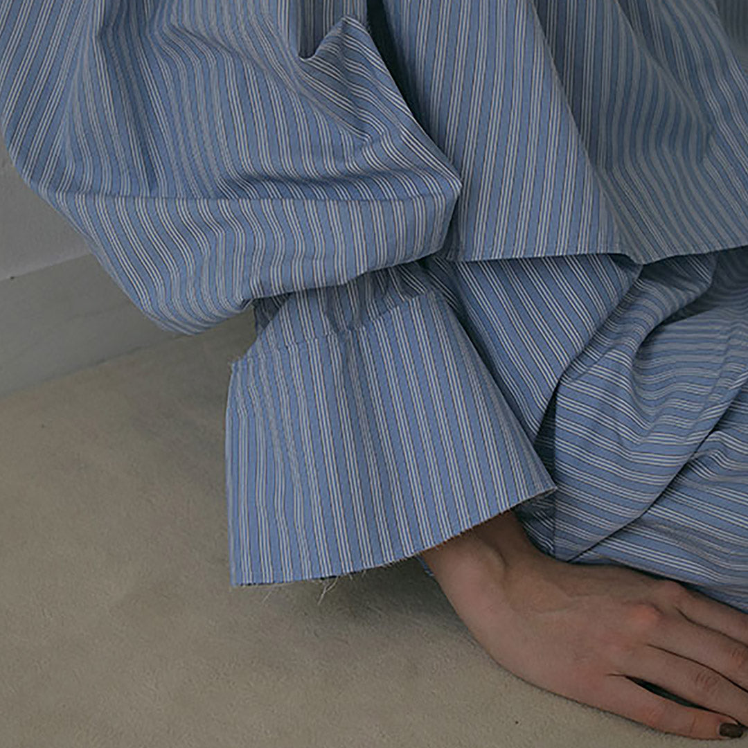 ETRE TOKYO（エトレトウキョウ） カーブスリーブバンドカラーシャツ