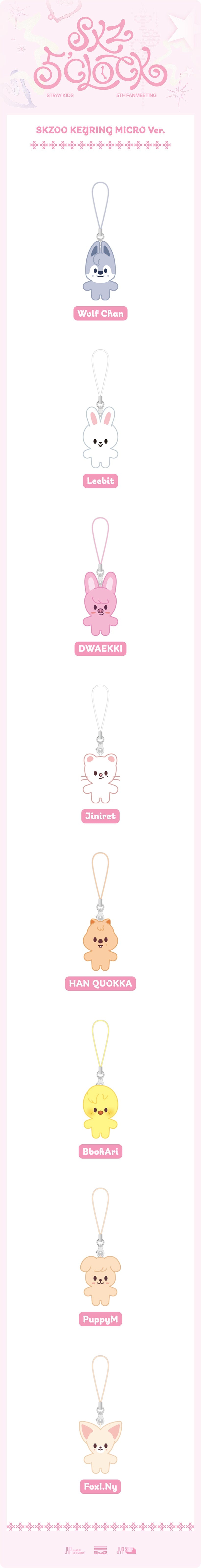 Stray Kids - SKZOO KEYRING MICRO Ver. SKZ 5'CLOCK