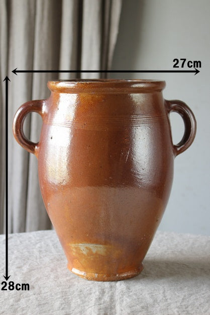 1920年代両手付き食品保存ポット（高さ28cm） フランスアンティーク