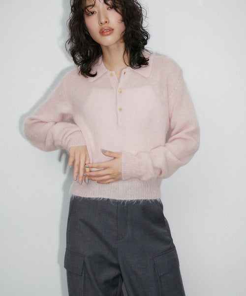公式サイト限定】【AURALEE】BRUSHED SUPER KID MOHAIR KNIT SHORT