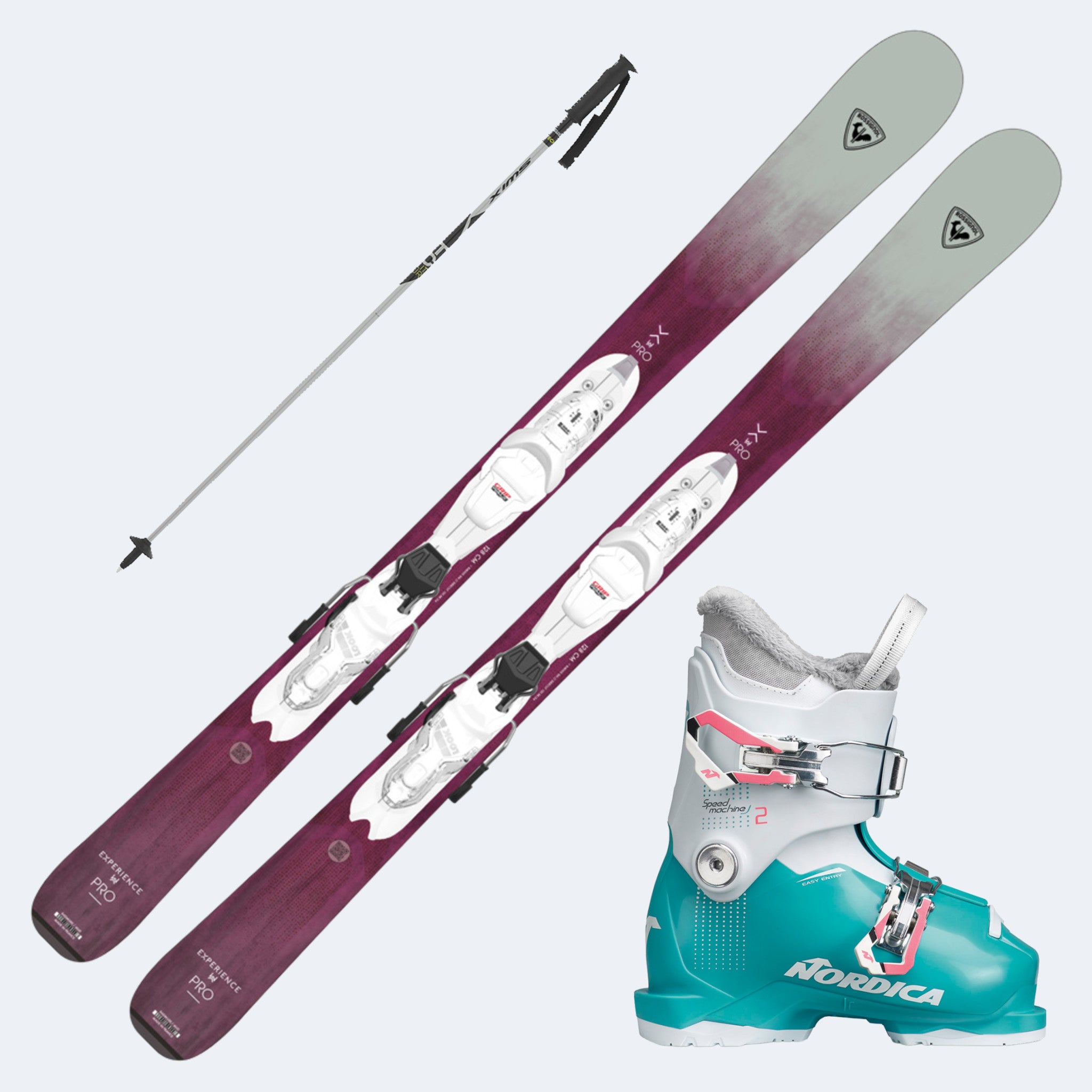 ROSSIGNOL PRO スキーセット 青/ピンク 128センチ Rossignol