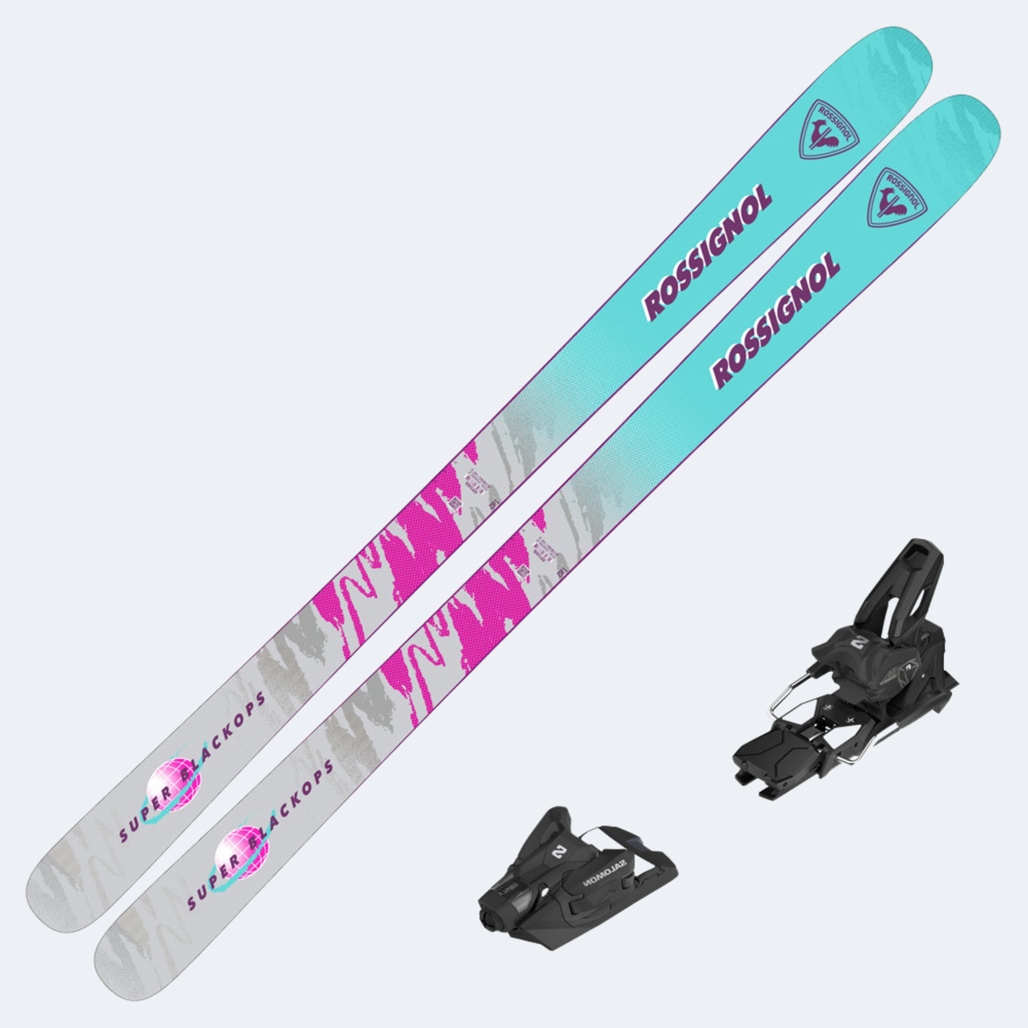 2025 Rossignol Super Black Ops Open Skis with Salomon Strive 14 GW