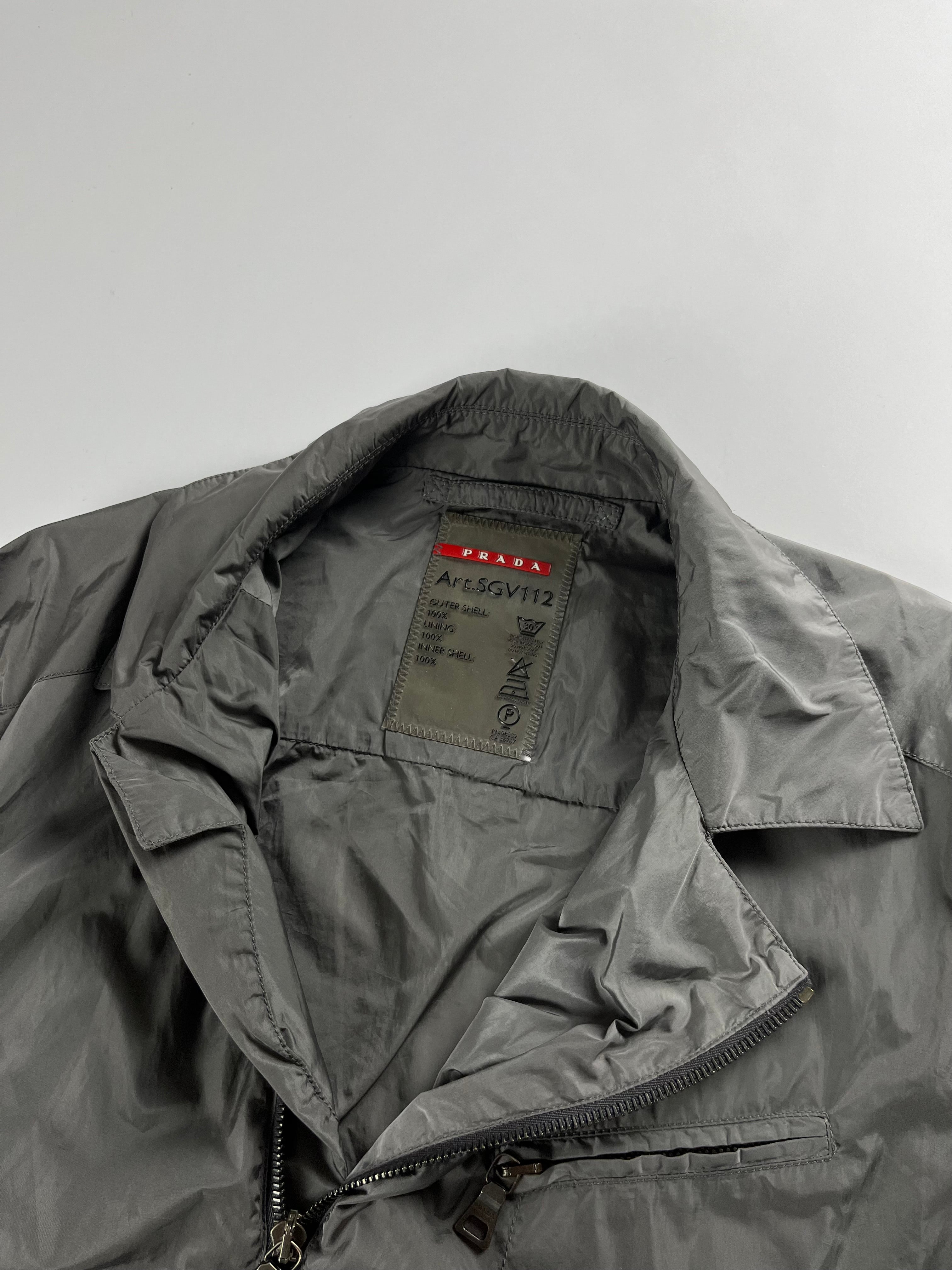 WEDEMPIECES - Prada Asymmetrical Zipper Nylon Metal jacket - M