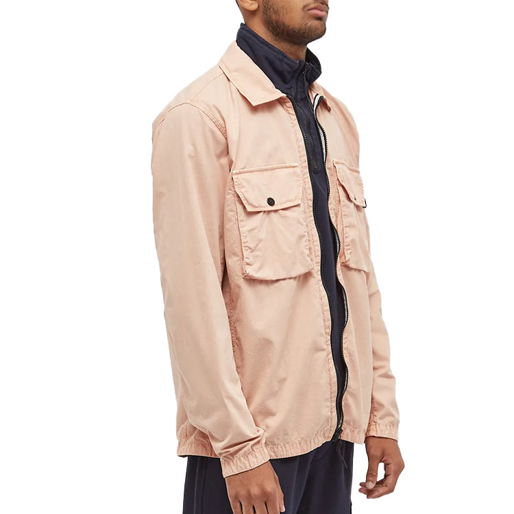 STONE ISLAND 2 Pocket Brushed Cotton Shirt Jacket 'Antique