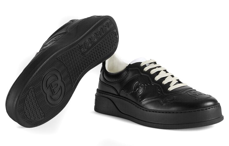 Gucci GG Embossed Sneaker 'Black Leather' 669582-1XL10-1000