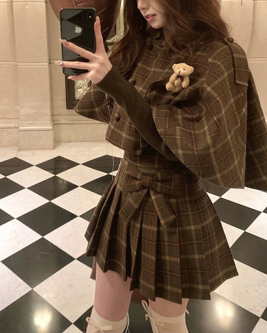 公式】【2点セット】木漏れ日の下のクラシカルチェックセットアップ