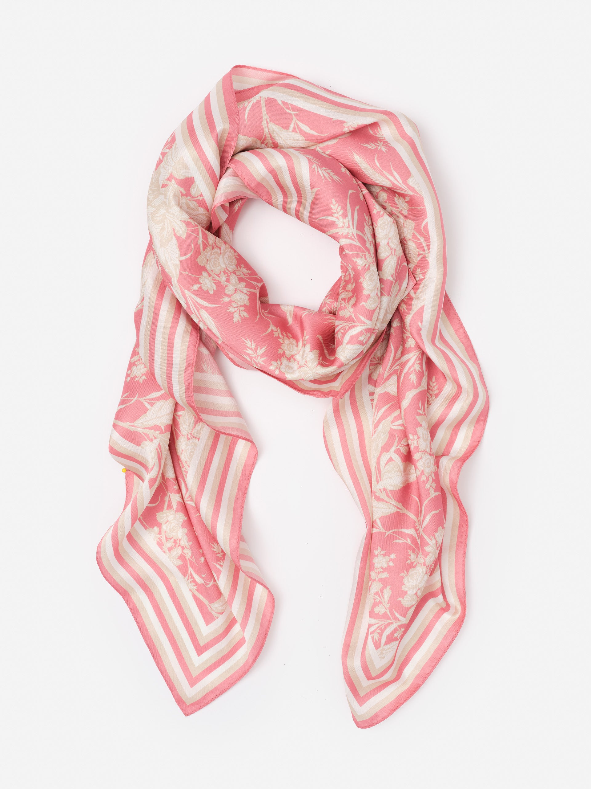 Pink/Tan Giardino Toile Border The Magic Scarf | Women's Scarves
