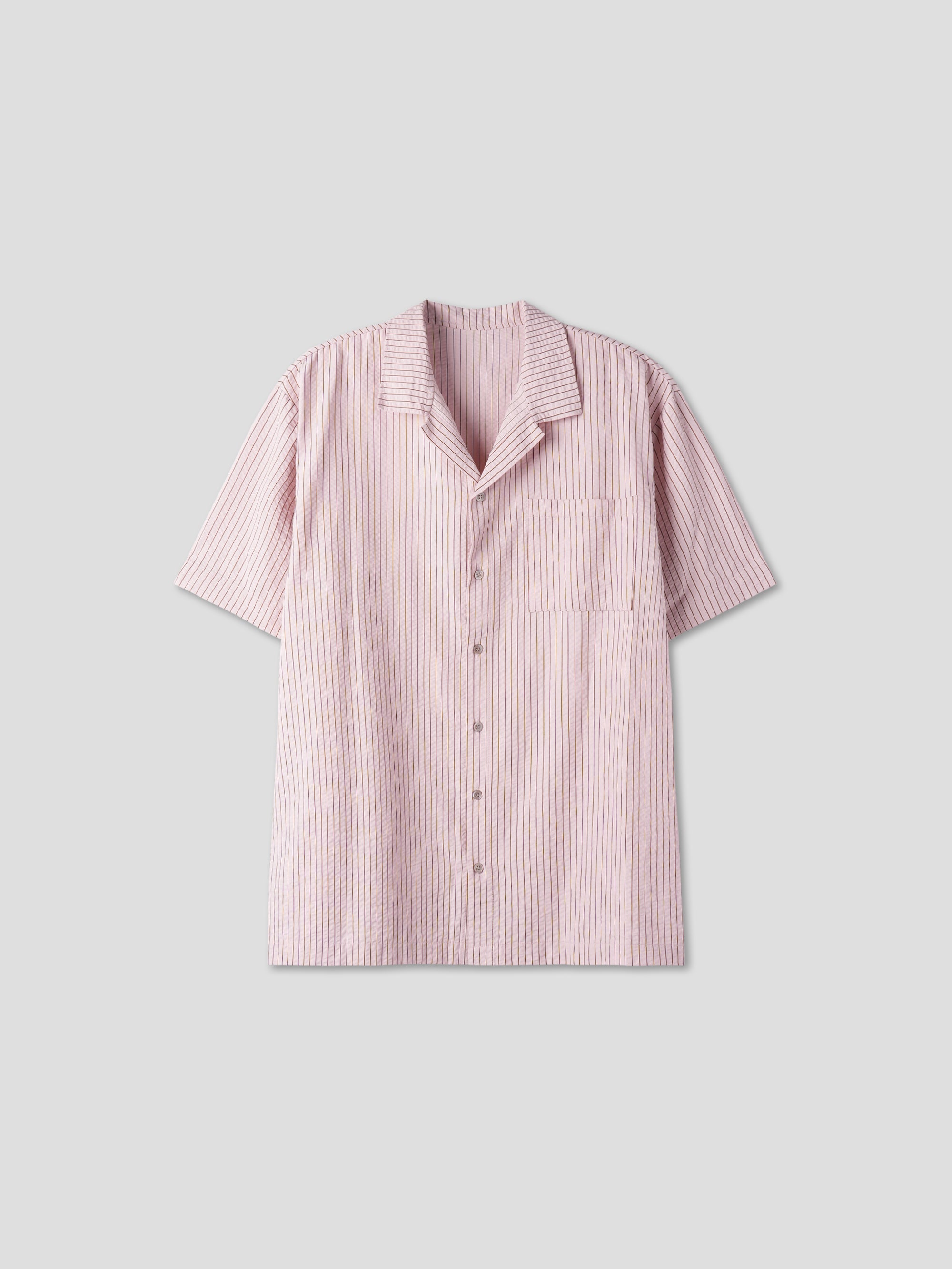 Stripe open collar shirts 3color - SIMIO | 60% - Asian Fashion