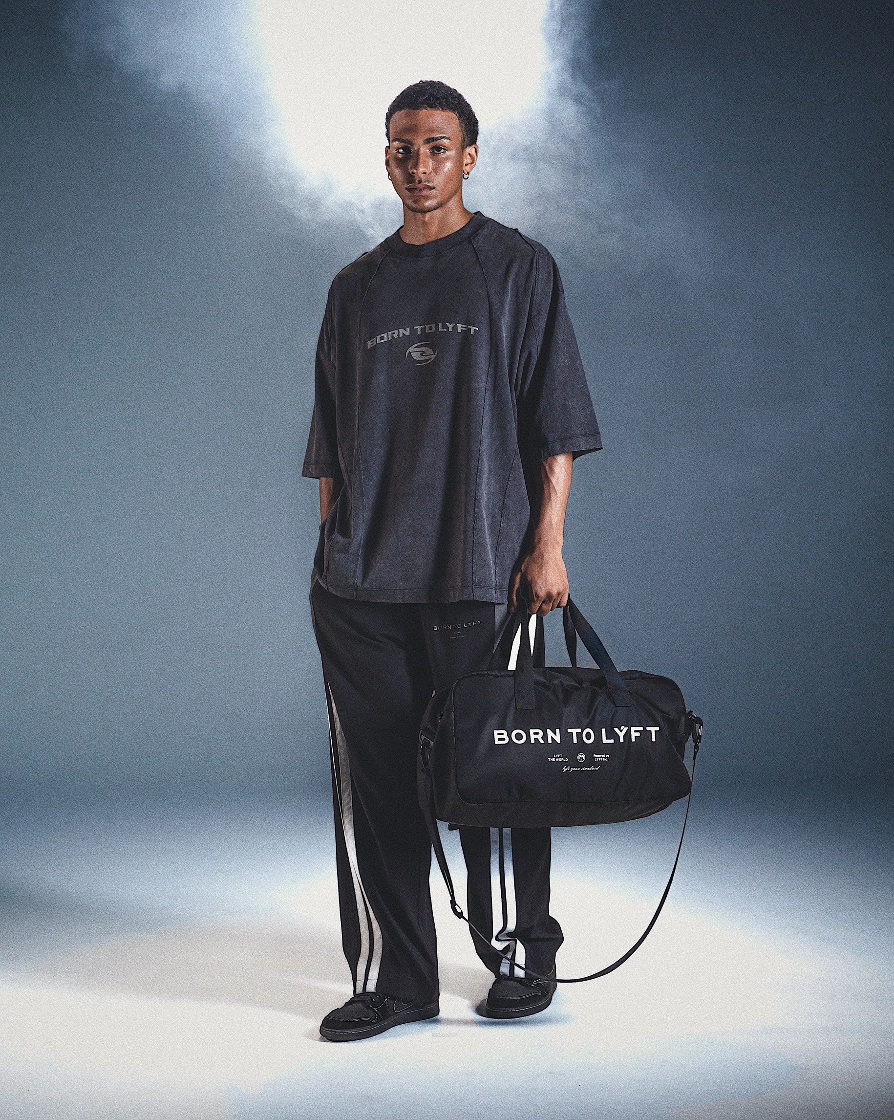 Vintage Round Pattern Extra Big T-Shirt - Black – LÝFT