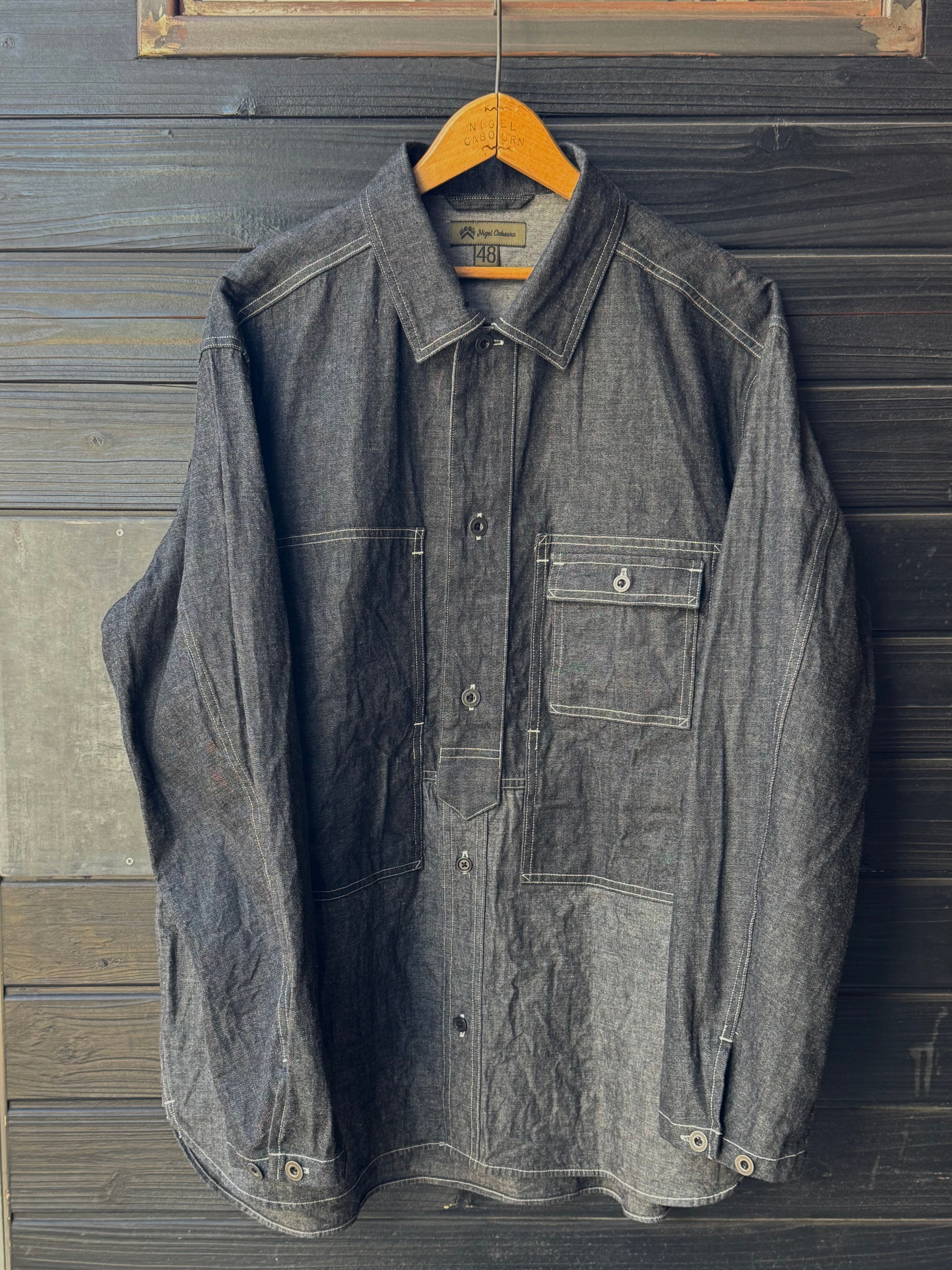 黒で際立つ完成美》UTILITY SHIRT TYPE2 - 10oz DENIM BLACK