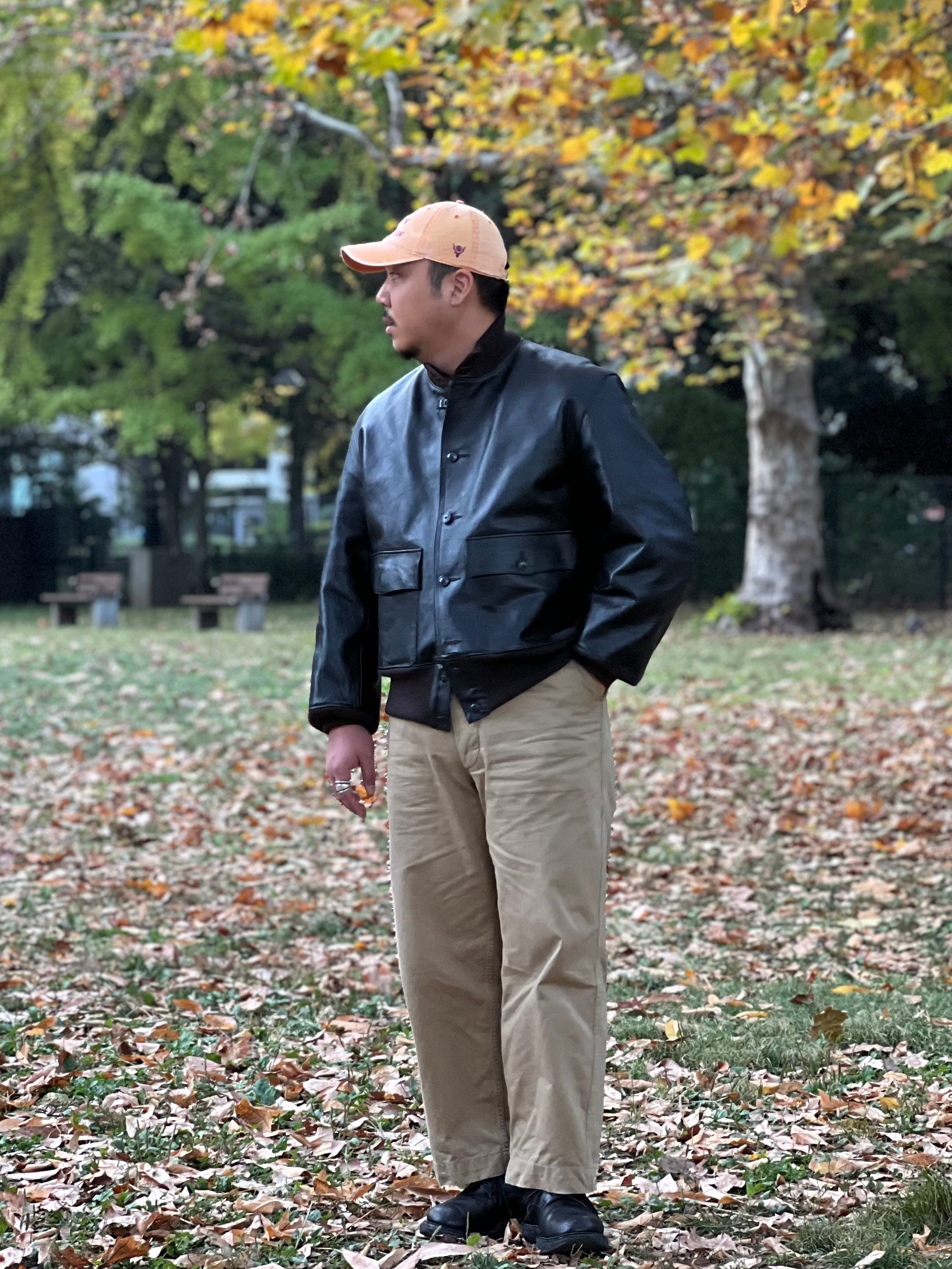 ナイジェル・ケーボン渾身のレザージャケット》A-1 JACKET - BROWN