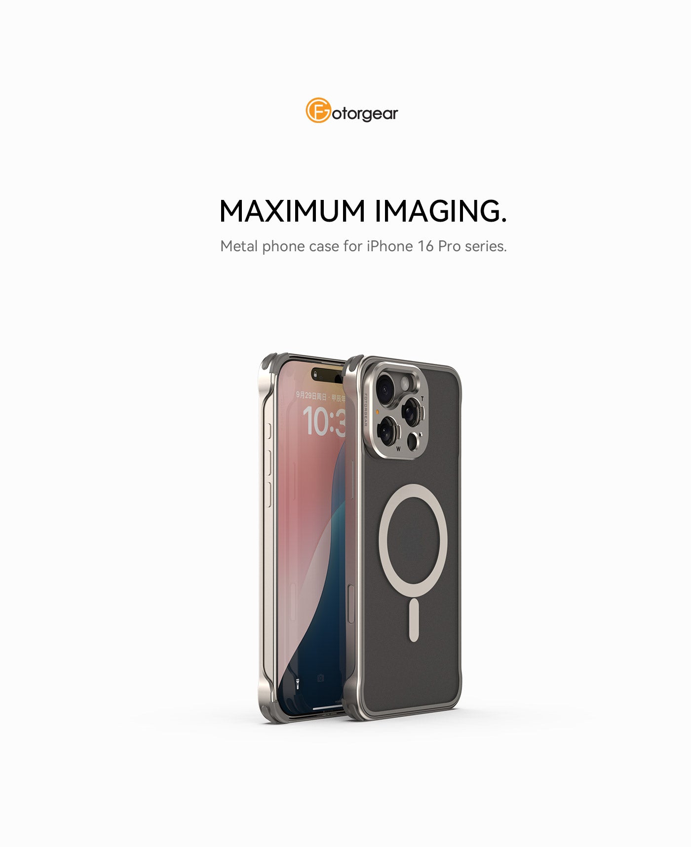 iPhone 16 Proシリーズ用メタル電話ケース – Fotorgear