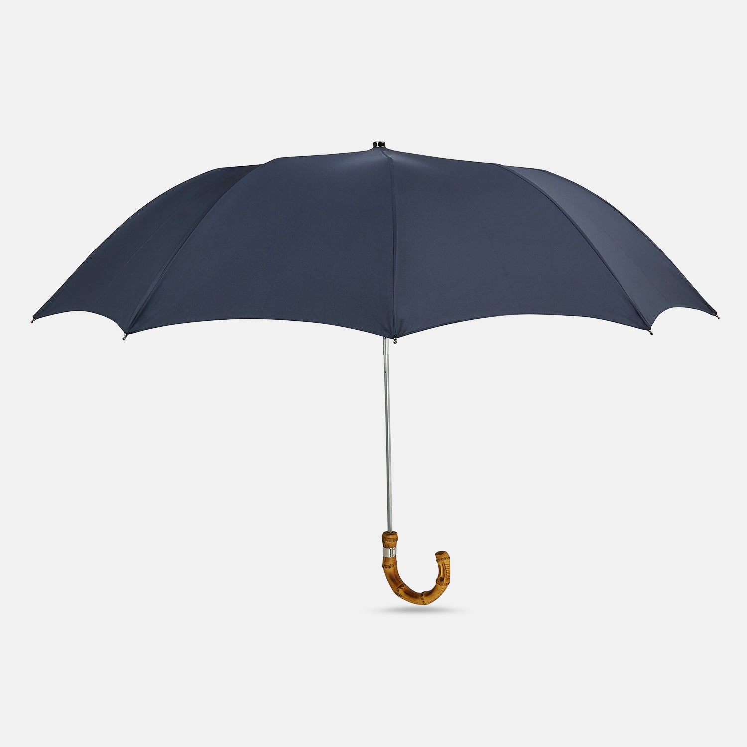 Forest Green Telescopic Umbrella with Brown Maple Crook Handle