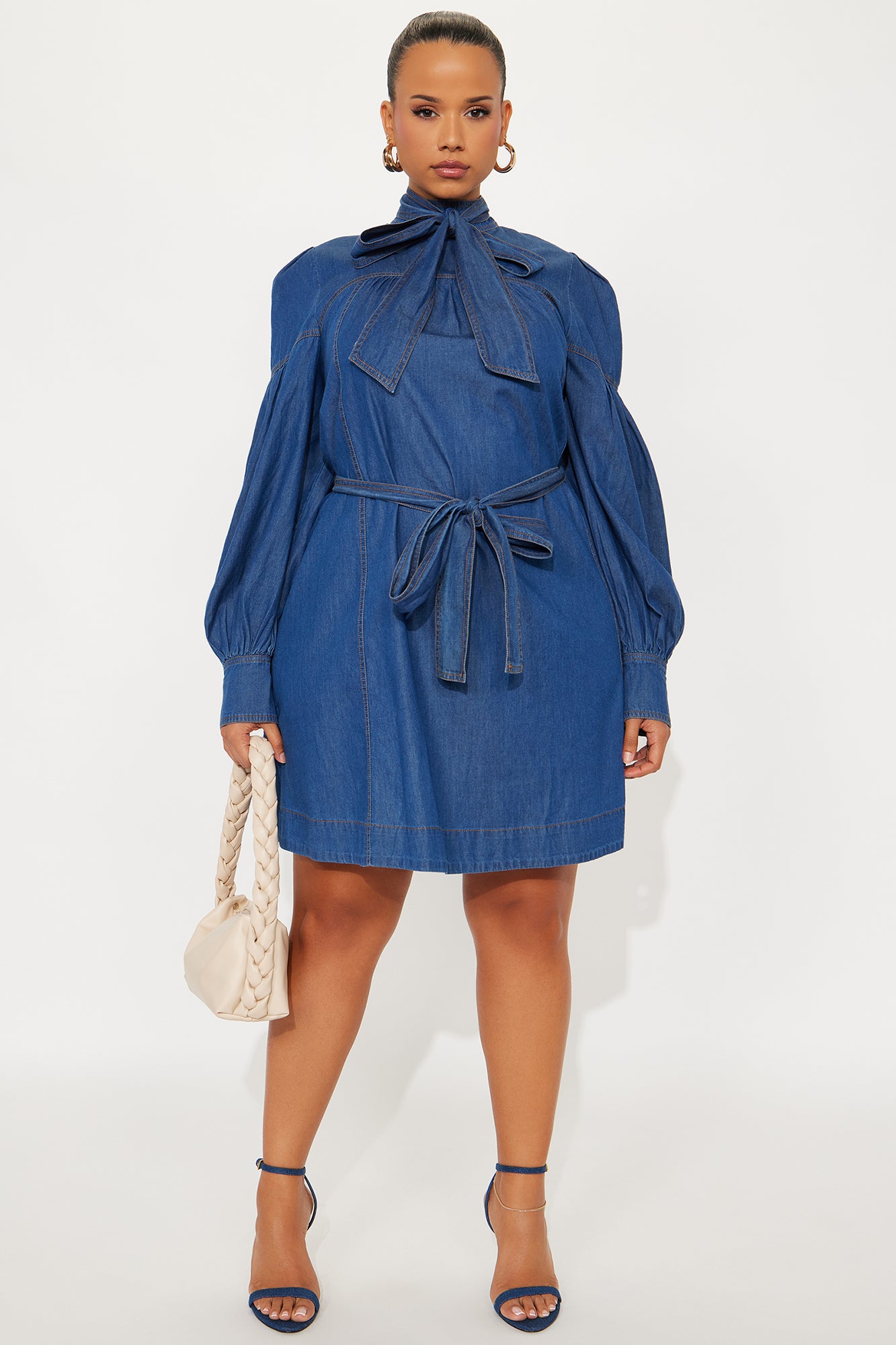 Bonnie Tie Denim Mini Dress - Denim | Fashion Nova