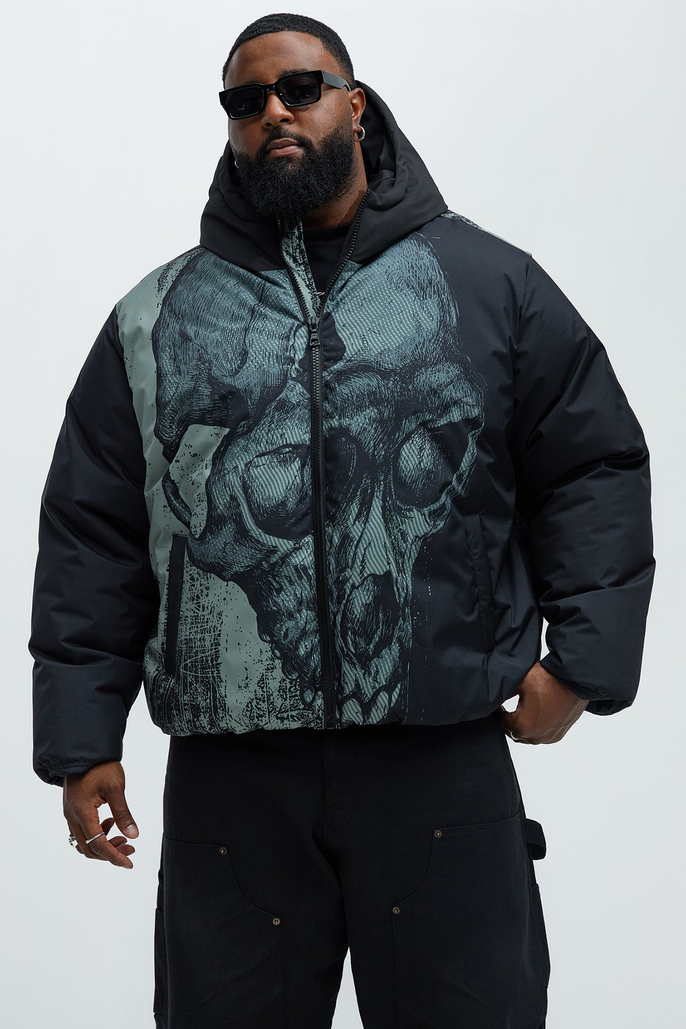 Azrael Hooded Puffer Jacket - Black | Fashion Nova